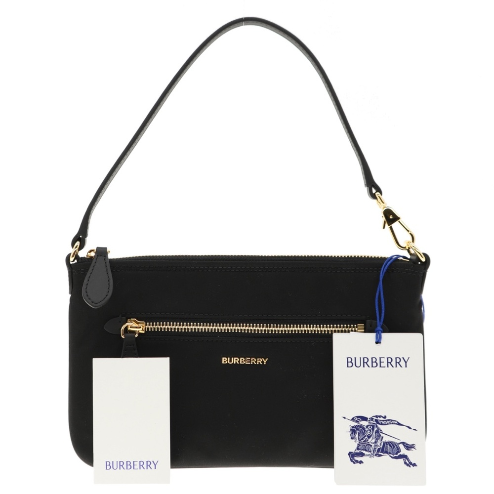 Burberry Pouch Handbag Black Nylon New - Picture 4 of 5